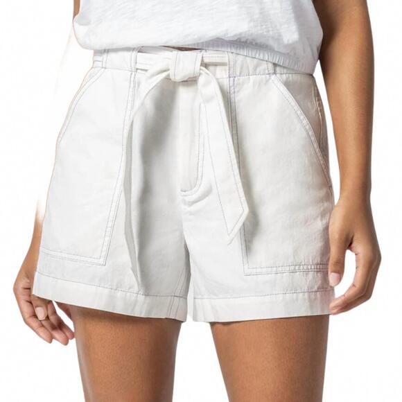 LILLA P Pants - NEW LILLA P belted canvas short in white